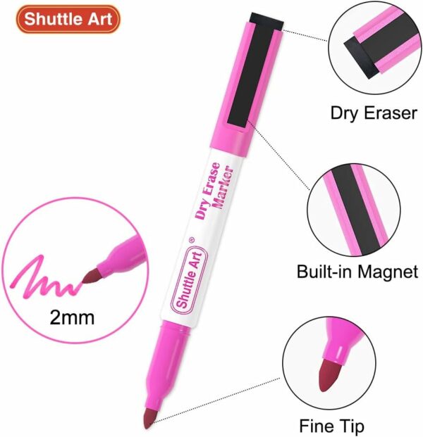 Magnetic Dry Erase Markers Fine: 20 Colors Erasable Whiteboard Markers Fine Point with Eraser Cap, Low Odor - Image 3
