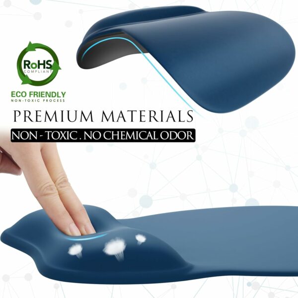 rgonomic Mouse Pad with Gel Wrist Rest, Comfortable Mousepad with Smooth Wrist Support Surface and Non-Slip PU Base for Pain Relief - Image 9