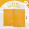 6x9 Clasp Envelopes - 100 Pack, Goefun Yellow Manilla Envelopes 6x9, 100GSM Heavy Kraft Paper, for Business, Legal, Office - Image 4