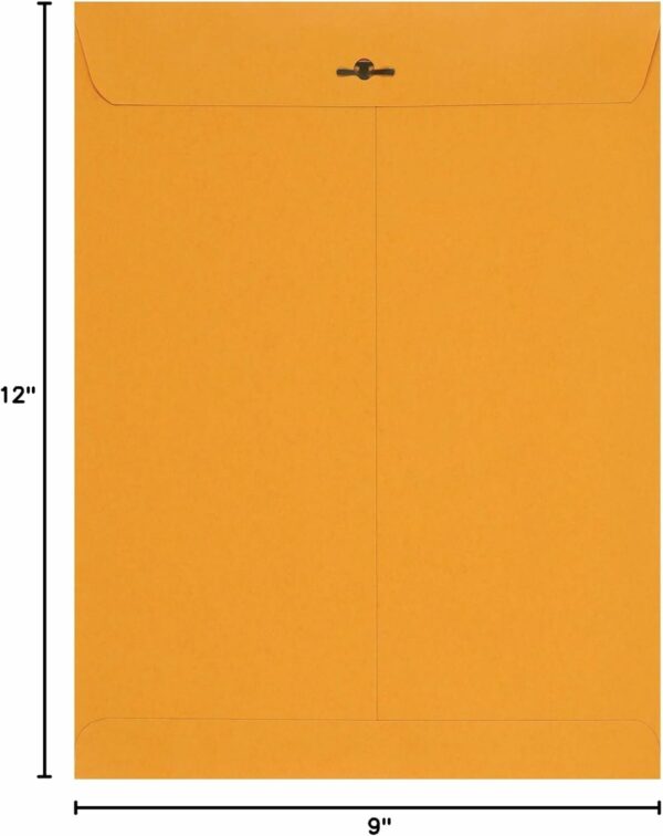 9" x 12" and 10" x 13" Clasp Kraft Envelopes, Gummed, 100-Pack - Image 3