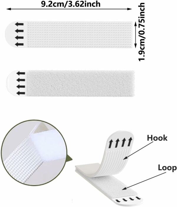 24-Pairs (48 Strips) Picture Hanging Strips Heavy Duty, Large Adhesive Poster Wall Strips, Hanging Hooks Without Nails, Damage Free Hanging Picture Hangers for Walls - Image 2
