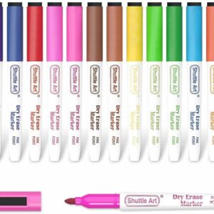 Magnetic Dry Erase Markers Fine: 20 Colors Erasable Whiteboard Markers Fine Point with Eraser Cap, Low Odor