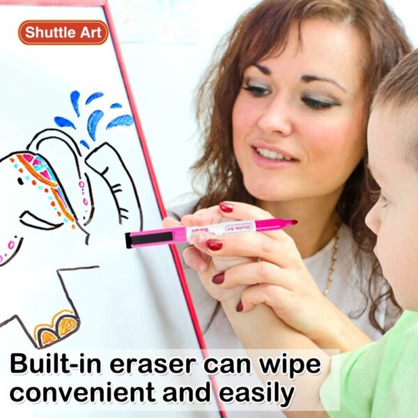Magnetic Dry Erase Markers Fine: 20 Colors Erasable Whiteboard Markers Fine Point with Eraser Cap, Low Odor - Image 5