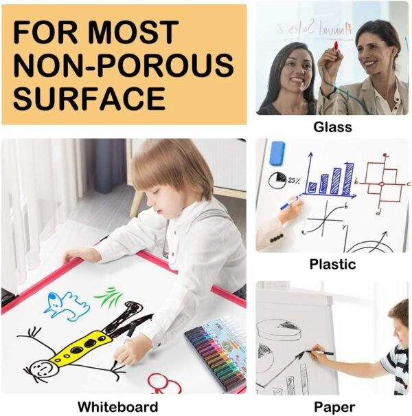 Magnetic Dry Erase Markers Fine: 20 Colors Erasable Whiteboard Markers Fine Point with Eraser Cap, Low Odor - Image 4