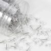 Push Pins 600 Count, Standard Clear Thumb Tacks Steel Point and Clear Plastic Head - Image 2