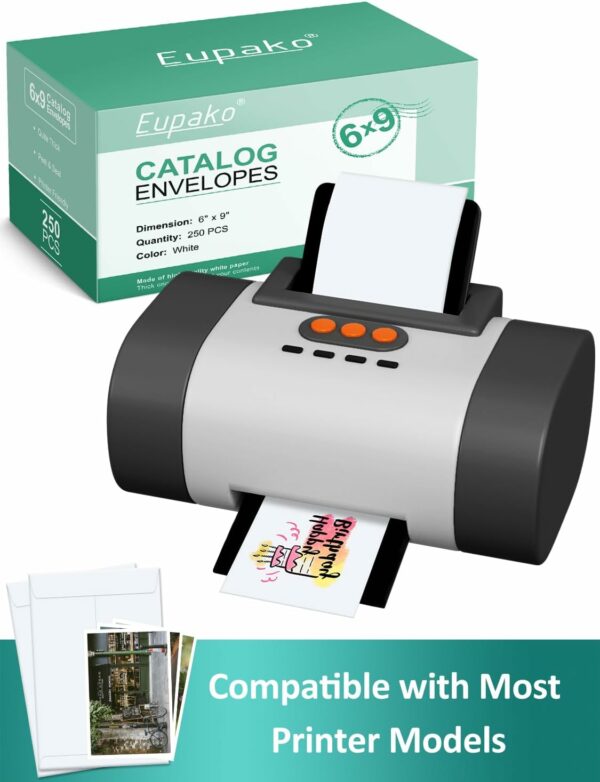 6x9 White Envelopes Self Seal 250 Pack for Mailing, Organizing, Storage - Image 6
