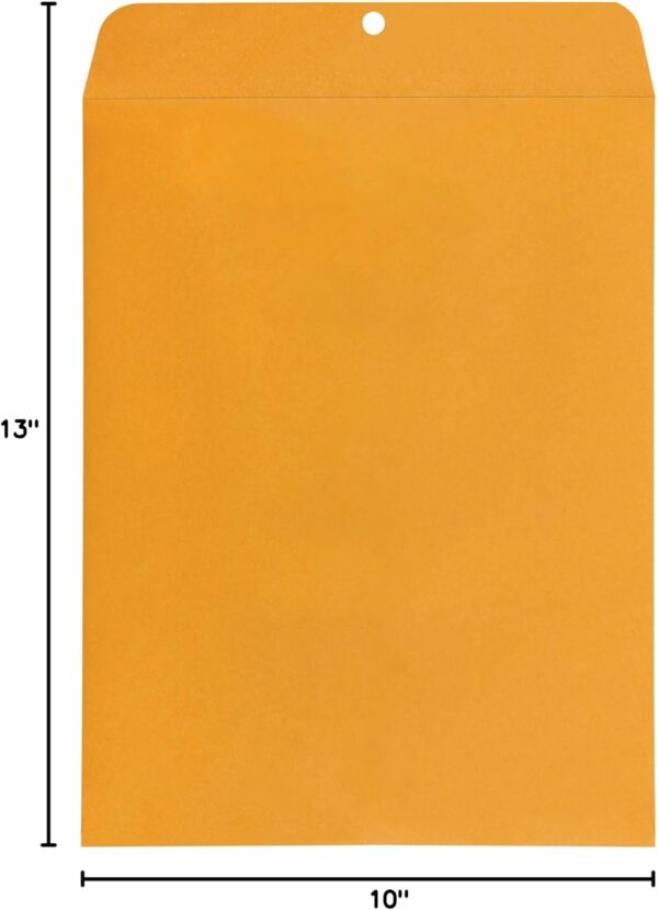 9" x 12" and 10" x 13" Clasp Kraft Envelopes, Gummed, 100-Pack - Image 2