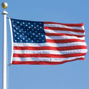 American Flag 4x6 FT Embroidered Stars, Sewn Stripes, Brass Grommets USA US Flag Polyester Long Lasting for Outdoor Use