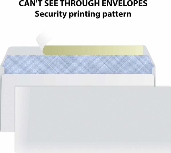 #10 Envelopes Letter Size Self Seal | 1,000 Business Mailing Security Peel and Sealing Envelope | 100% Tinted | #10 White Windowless Legal Regular Plain Envelops Pack | 4-1/8 x 9-1/2 Inches | 24 LB - Image 4