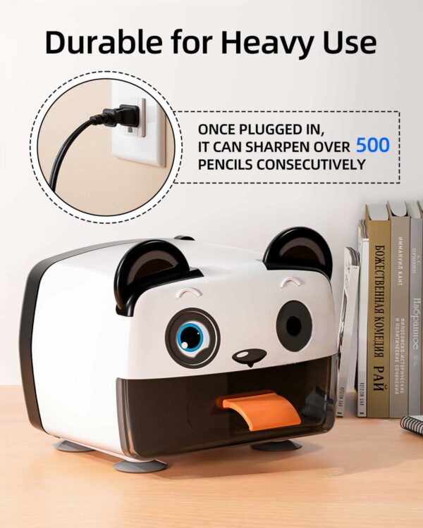 Electric (US 110 v) Pencil Sharpener, Heavy Duty Pencil Sharpeners for Classroom, Cute Pencil Sharpener Plug in for Kids, Auto-Stop Pencil Sharpener for No.2 / Colored Pencils, Best Electric Pencil Sharpener - Image 4