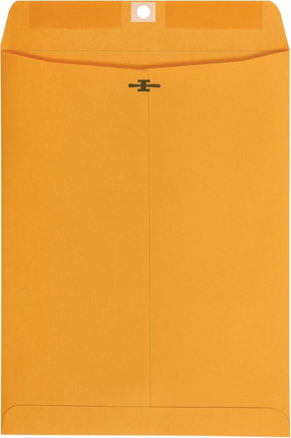 9" x 12" and 10" x 13" Clasp Kraft Envelopes, Gummed, 100-Pack - Image 6
