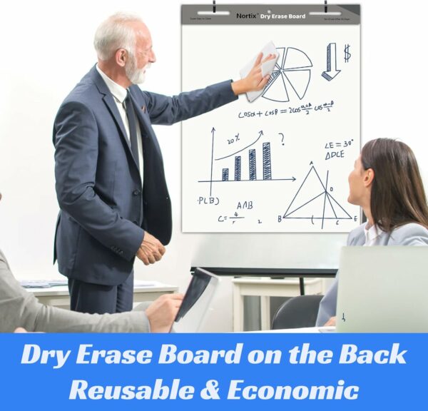 Sticky Easel Pad, 25x30 Inches Large Self Stick Yellow Lined Flip Chart Paper, Upgraded Versatile Sticky Easel Pad with Dry Erase Surface for Meeting/Training/Doodling, 30 Sheets/Pad, 6 Pads - Image 4