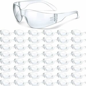 48 Safety Glasses One Size Safety Eyewear Eye Protection Goggles with Clear Protective Lens for Work Lab