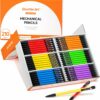 Mechanical Pencils, 210 Pack Bulk Mechanical Pencils 0.7mm Medium Point, HB #2 Lead, Assorted Barrels, Office School Supplies