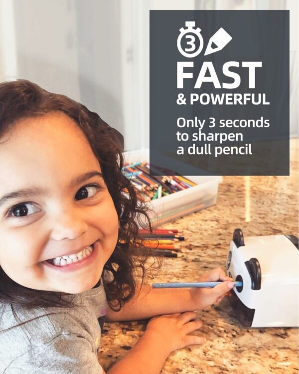 Electric (US 110 v) Pencil Sharpener, Heavy Duty Pencil Sharpeners for Classroom, Cute Pencil Sharpener Plug in for Kids, Auto-Stop Pencil Sharpener for No.2 / Colored Pencils, Best Electric Pencil Sharpener - Image 6