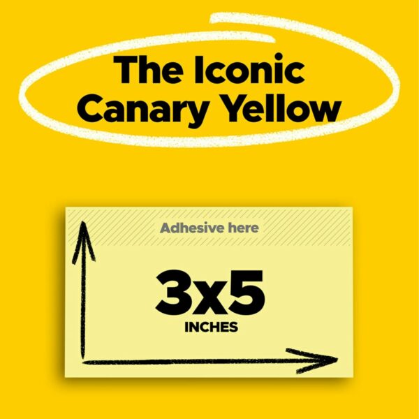 Post-it Super Sticky Notes, 12 Sticky Note Pads, 3 x 5 in., Ideal for Organization in Your Dorm, Home or Office, Canary Yellow - Image 2