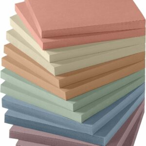 Sticky Notes, 12 Pads, 3x3 inches, Aesthetic Vintage Self-Sticky Note Pads, Ideal for Office, Study, and Daily Life Organization - Neutral Colors