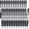 30 Pack Black Gel Pen Fine Point, Retractable Gel Ink Rollerball Pens for Smooth Writing (0.7mm)