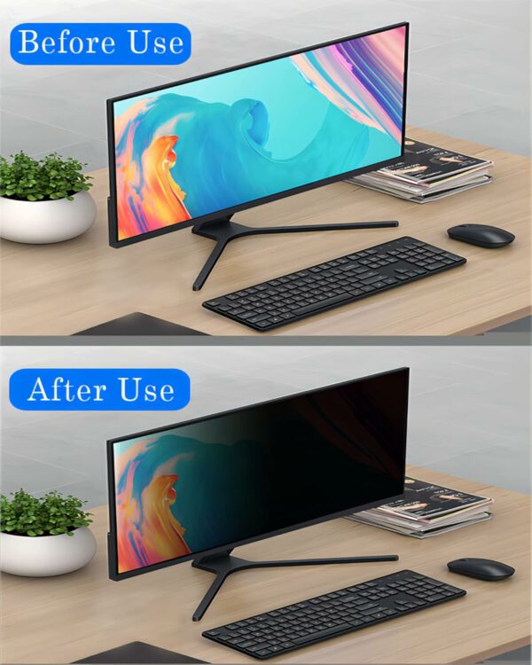 23.8 Inch16:9 Computer Privacy Screen Filter for Monitor - Privacy Shield and Anti-Glare Protector - Image 5