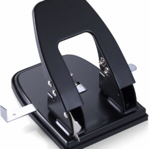 Standard 2 Hole Paper Punch, 30 Sheets Capacity, Black
