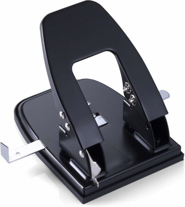 Standard 2 Hole Paper Punch, 30 Sheets Capacity, Black