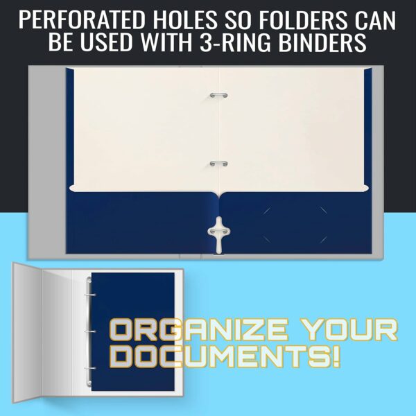 Two Pocket Portfolio Folders, 50-Pack, Blue, Letter Size Paper Folders - Image 5