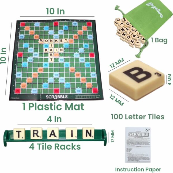 Scrabble Board Game, Word Game for Adults and Kids Ages 10 and Up, Fun Family Game for 2-4 Players. - Image 2