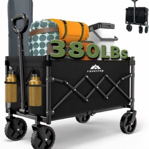 Collapsible Folding Wagon - Heavy Duty Utility Cart, Large Capacity, All-Terrain Wheels, Compact Fold, Supports 380 lbs