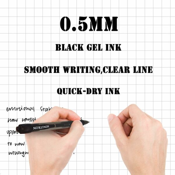 Gel Pens Fine Point Smooth Writing Pens, Retractable, Blue, Black, Red, 0.7mm, 12 Pack - Image 5
