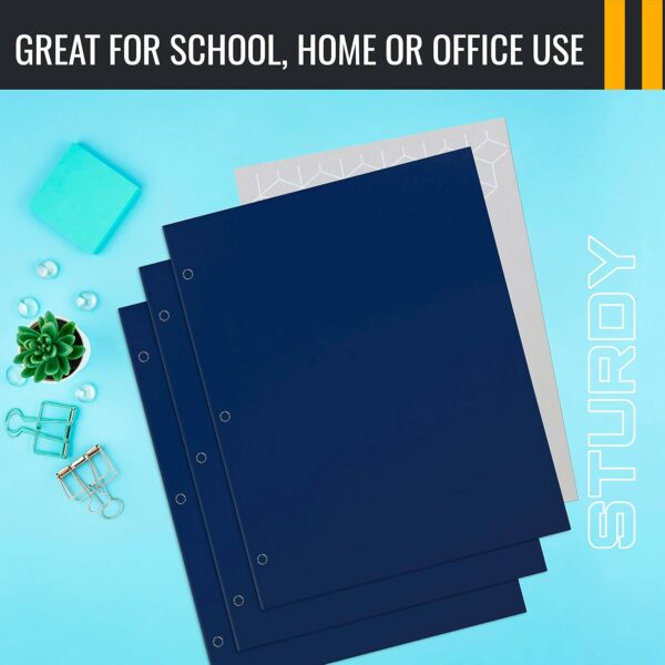 Two Pocket Portfolio Folders, 50-Pack, Blue, Letter Size Paper Folders - Image 6