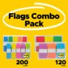 Post-it Flags Combo Pack, 4 On-The-Go Dispensers/Pack, 120 .94 in Wide and 200 .47 in Wide Flags, Assorted Colors - Image 2