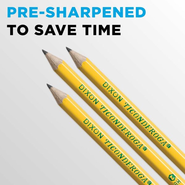 Ticonderoga Premium Wood Pencils, Sharpened #2 Lead, Yellow, 240 Count, 0.20 Lead Size - Image 3