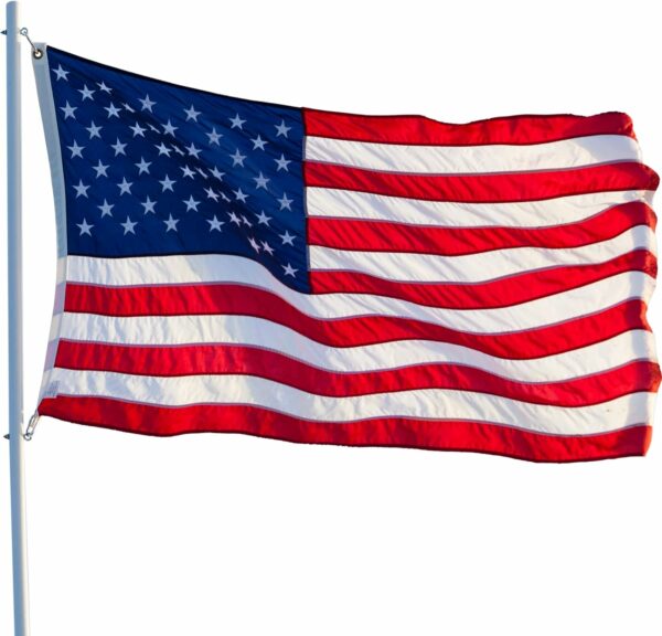 American Flag 4x6 FT Embroidered Stars, Sewn Stripes, Brass Grommets USA US Flag Polyester Long Lasting for Outdoor Use - Image 7