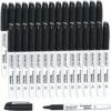 30 Pack Black Permanent Markers, Fine Point, Works on Plastic, Wood, Stone, Metal and Glass for Doodling, Marking