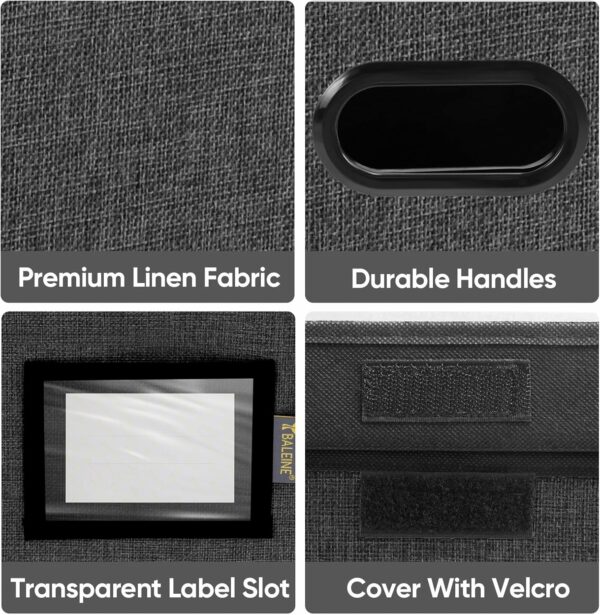 File Organizer Box with Lid, Collapsible File Folder Organizer with Plastic Slide, Hanging File Folder Box for Office Document Storage (1 Pack, Black) - Image 6