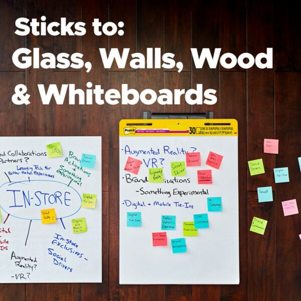 Post-it Super Sticky Easel Pad, 25 x 30 Inches, 30 Sheets/Pad, 6 Pads, Large White Premium Self Stick Flip Chart Paper, Super Sticking Power - Image 5