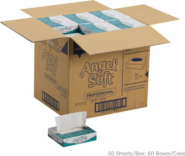 Georgia-Pacific Angel Soft Professional Series Ultra Facial Tissue, Personal Size, White, 60 Boxes per Case, 50 Sheets per Box - Image 3