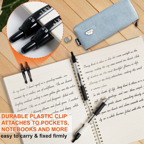 30 Pack Black Gel Pen Fine Point, Retractable Gel Ink Rollerball Pens for Smooth Writing (0.7mm) - Image 6