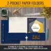 Two Pocket Portfolio Folders, 50-Pack, Blue, Letter Size Paper Folders - Image 3