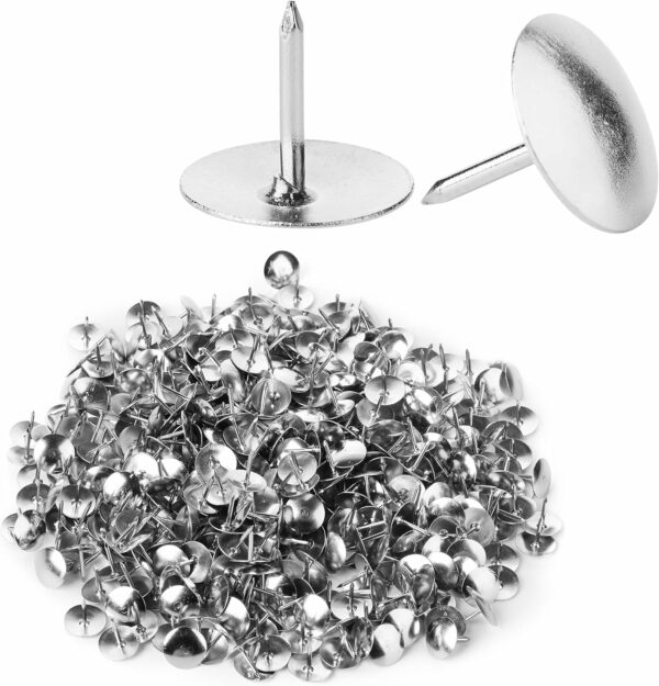 Thumb Tack, Flat Push Pins, Silver Thumb Tacks, 500 Pack