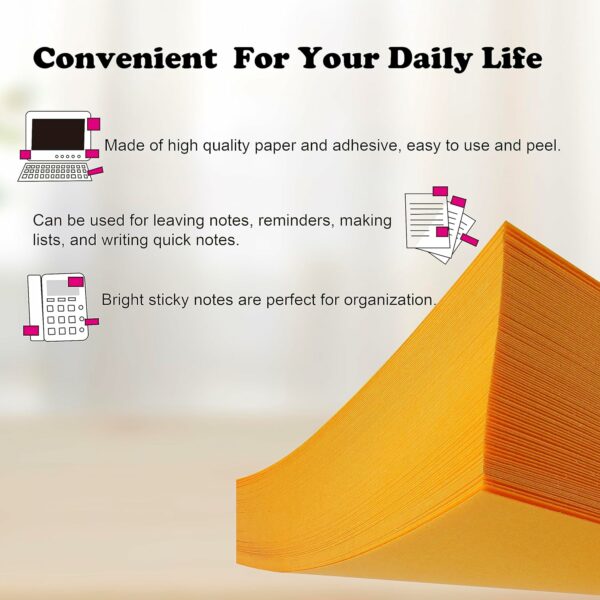 Sticky Notes Bulk, Woswel Sticky Notes 3 x 3 in, 60 Pads, 85 Sheets/Pad, 6 Bright Colors Sticky Notes, Self-Stick Notes, Easy to Post for Home Office School - Image 2