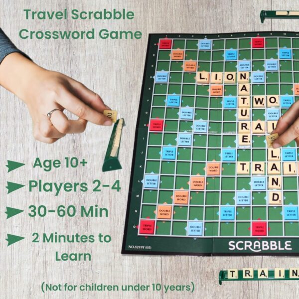 Scrabble Board Game, Word Game for Adults and Kids Ages 10 and Up, Fun Family Game for 2-4 Players. - Image 3