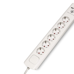 6 Socket Power Strip (3680 W/ 230V) with 2 USB Charging Ports