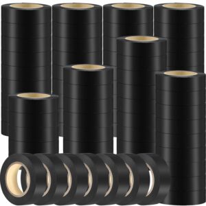 Qilery 60 Pack Electrical Tape Waterproof 3/4 in x 65 ft Electric Tape and Wire Tape for Any Weather Under 600V Home Outdoor Electric Insulating Wire Wrapping (Black)