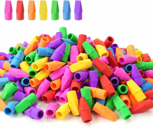 120 Pack Pencil Erasers, Pencil Top Erasers Cap Erasers Eraser Tops Pencil Eraser Toppers Eraser School Studying Supplies for Teachers Eraser Pencil Erasers, 7 Colors