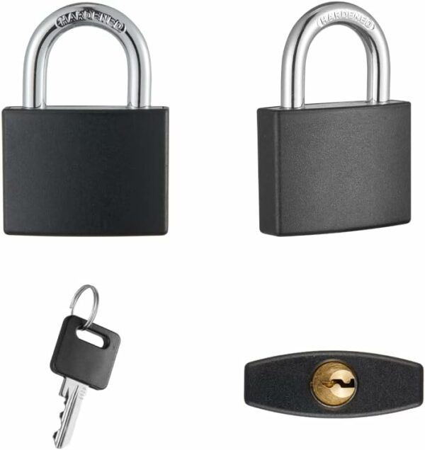 Covered Aluminum Padlock with Key, 8 Pack 1-9/16" Padlocks with Same Key Lock for Outdoors - Image 4