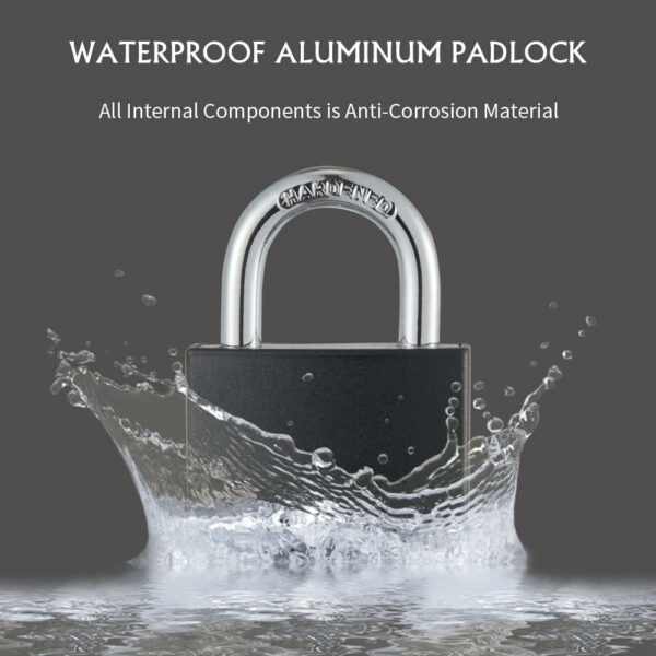 Covered Aluminum Padlock with Key, 8 Pack 1-9/16" Padlocks with Same Key Lock for Outdoors - Image 6