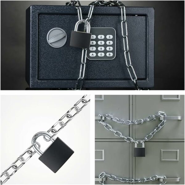 Covered Aluminum Padlock with Key, 8 Pack 1-9/16" Padlocks with Same Key Lock for Outdoors - Image 2