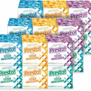 Presto! Ultra-Soft 3-Ply Premium Facial Tissues, 1188 Count (18 Packs of 66)