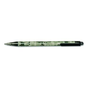7520014575400, SKILCRAFT ACU-500 Ballpoint Pen, Retractable, Medium 1 mm, Black Ink, Camouflage Barrel, Dozen